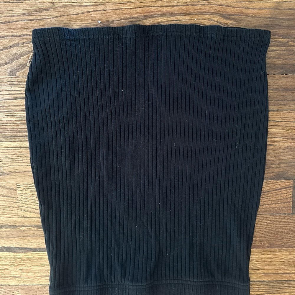 Tentree Black Ribbed Mini Skirt